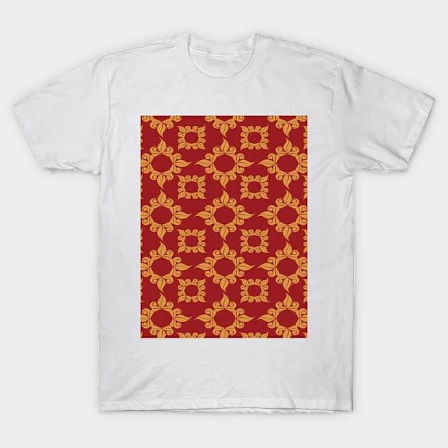 RED AND GOLD ORNAMENTAL Pop Art T-Shirt by BruceALMIGHTY Baker